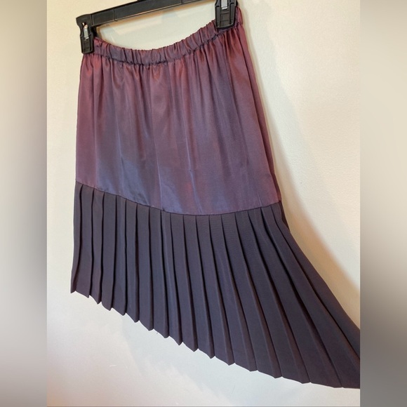 Vintage Pleated Ombré Skirt Red Black Size 8 - Picture 2 of 7
